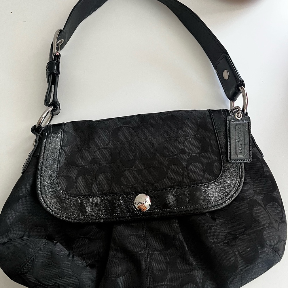Coach Black Signature Shoulder Bag